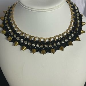 Crochet and gold costume jewelry necklace